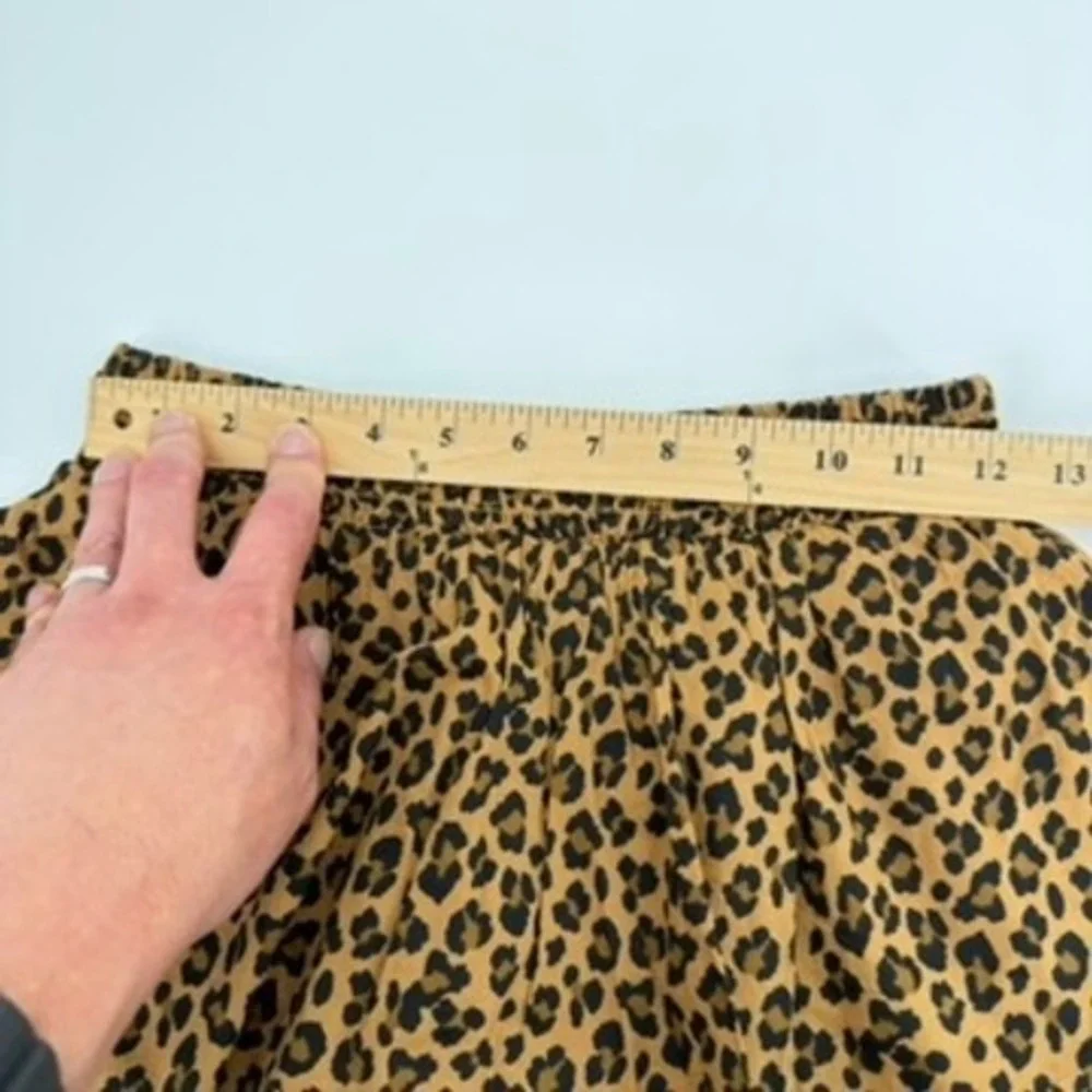 Old Navy Girls Leopard Print Tiered Mini Skirt Smocked Waist Brown Black L 10-12